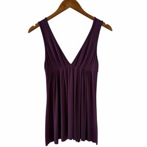 Love Yaya Dark Purple Deep V-Neck Sleeveless Top Size 2